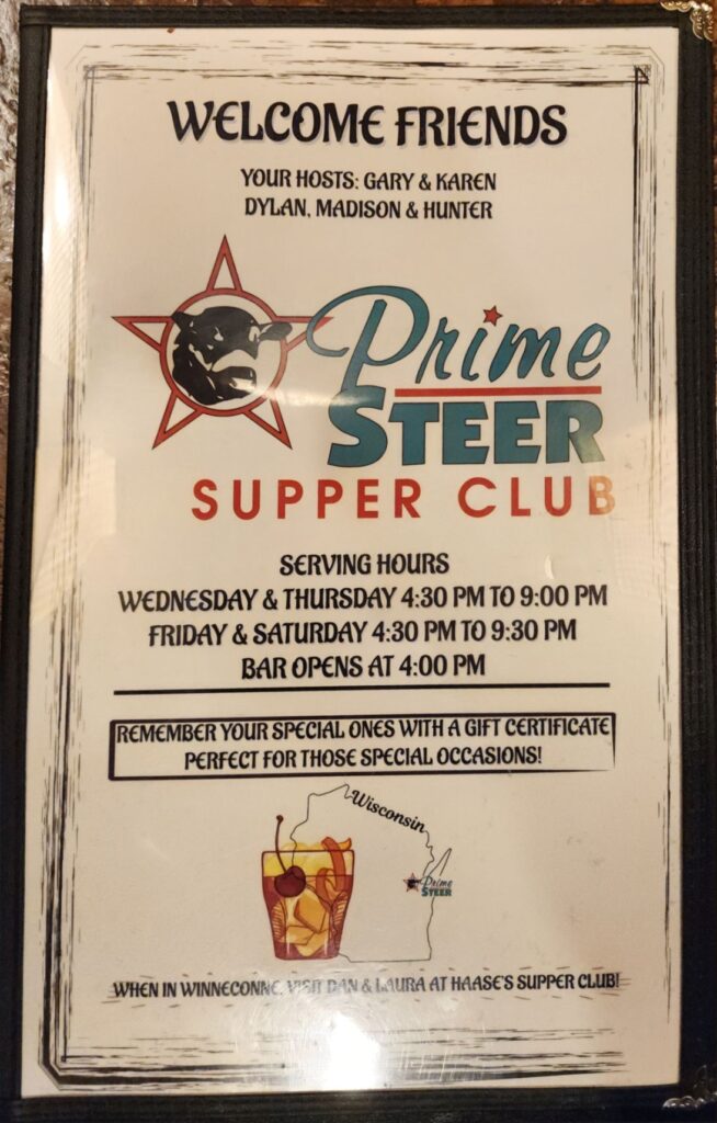 Prime Steer Supper Club LLC Menu 4